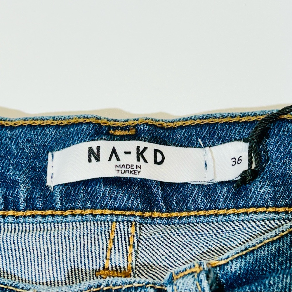 NAKD jeans Straight High Waist jeans button fly stretchy New women size 25 - Picture 9 of 13